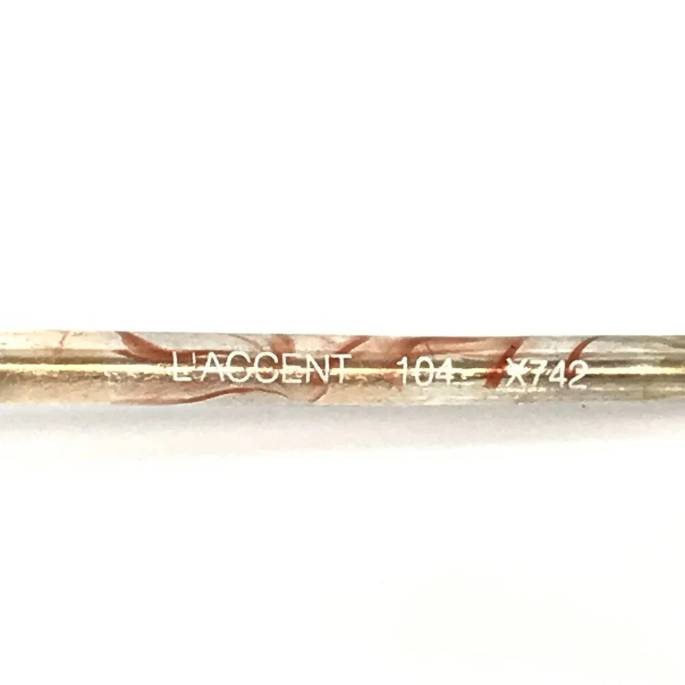 Vintage L'AMY Eyeglasses Frames L'ACCENT X742 Shiny Gold Pink Round 52-16-130